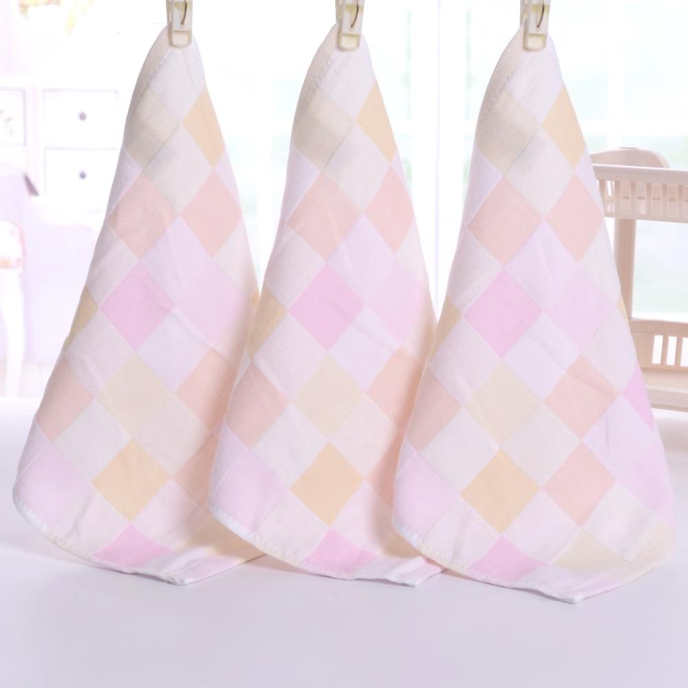 Cotton Gauze Lattice Square Towel Handkerchief Saliva Towel Children's Daily Necessities Double Color Gauze Towel Towel: 2