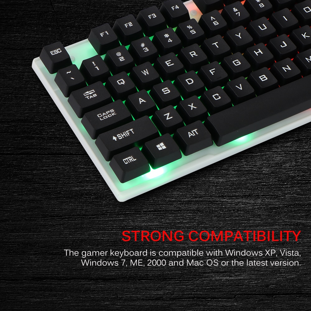 Gaming Keyboard Game Keyboard And Mouse Set LED Backlit Wired 2.4G Keyboard Gamer Keyboard Illuminated Gamer Keyboard For Laptop
