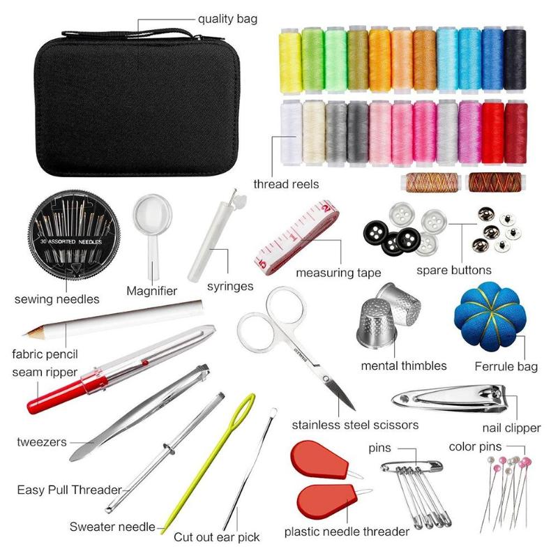 Sewing Kit Box DIY Sewing Thread Needles Kits Set Hand Stitching Knitting Tools Craft Thread Sewing Accessories 70/90/97/98pcs