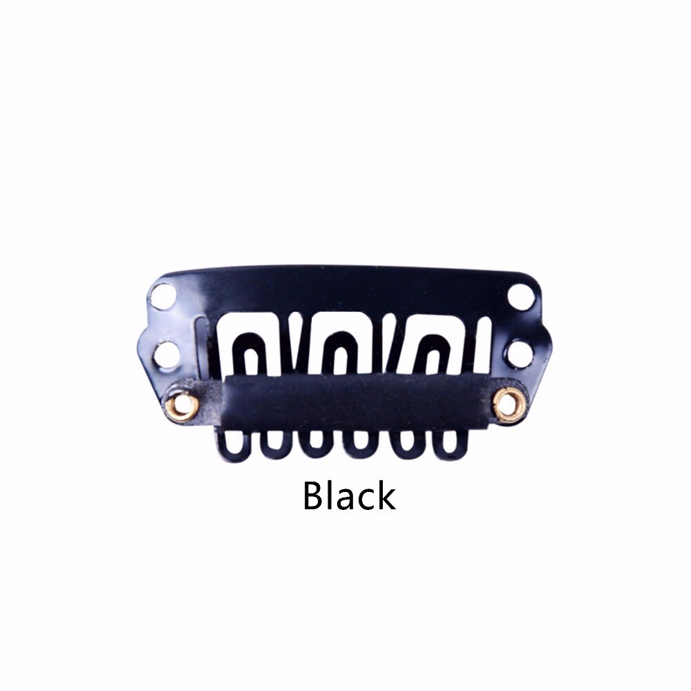 Clips a presión en forma de U para extensiones de cabello, Clip con parte trasera de silicona para peluca, accesorios de peluca de tejido, 28mm, 50 uds.