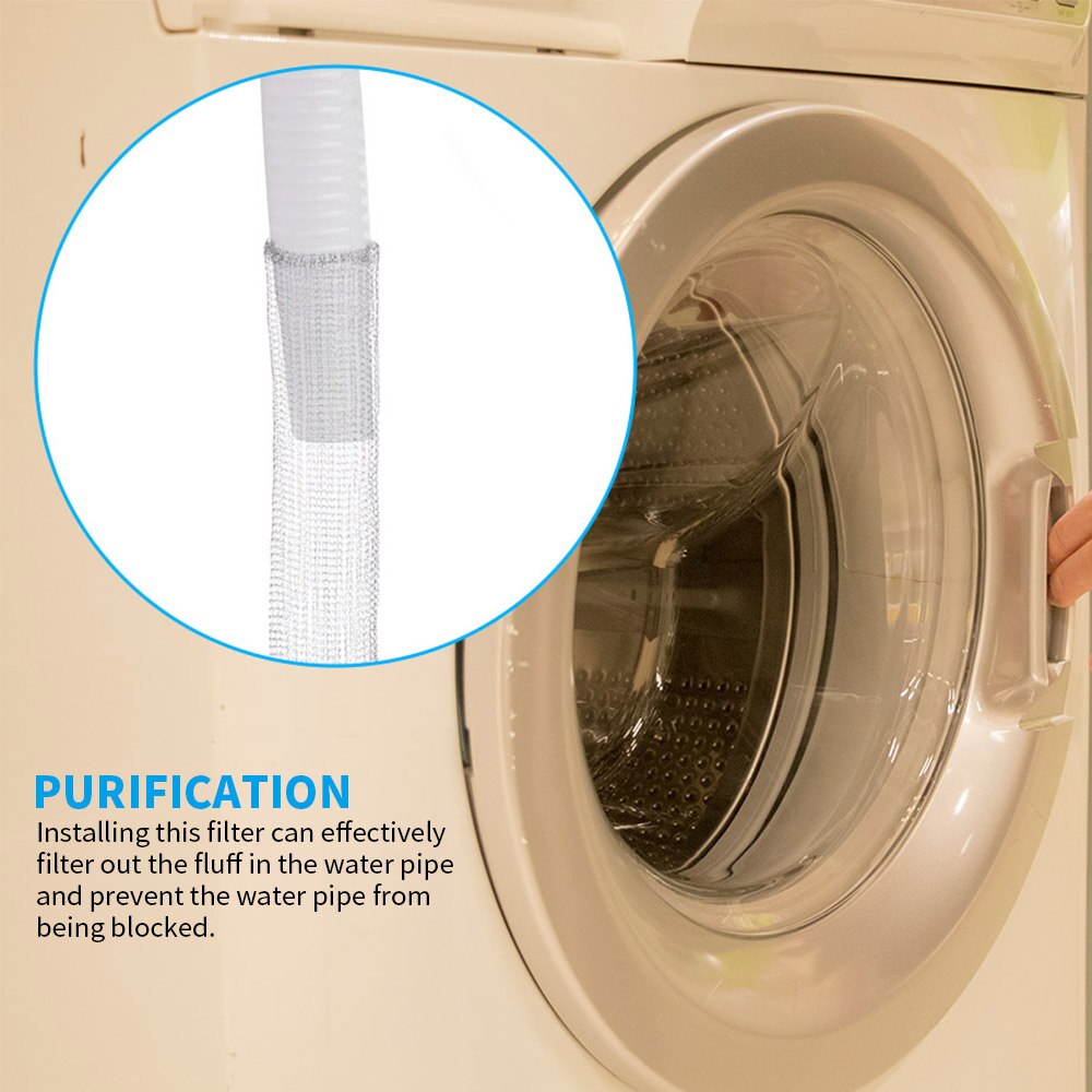 12 Pcs Washing Machine Lint Traps Metal Braided Lint Traps Mesh Belt Drain Outlet Water Purification