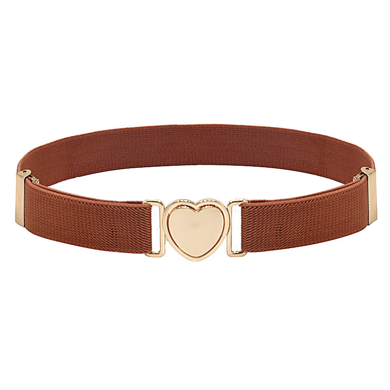 Style Heart Shape Buckle Stretch Belts Children Girls Multicolor Adjustable Elastic Waist Belts with for Dress Pants: 06