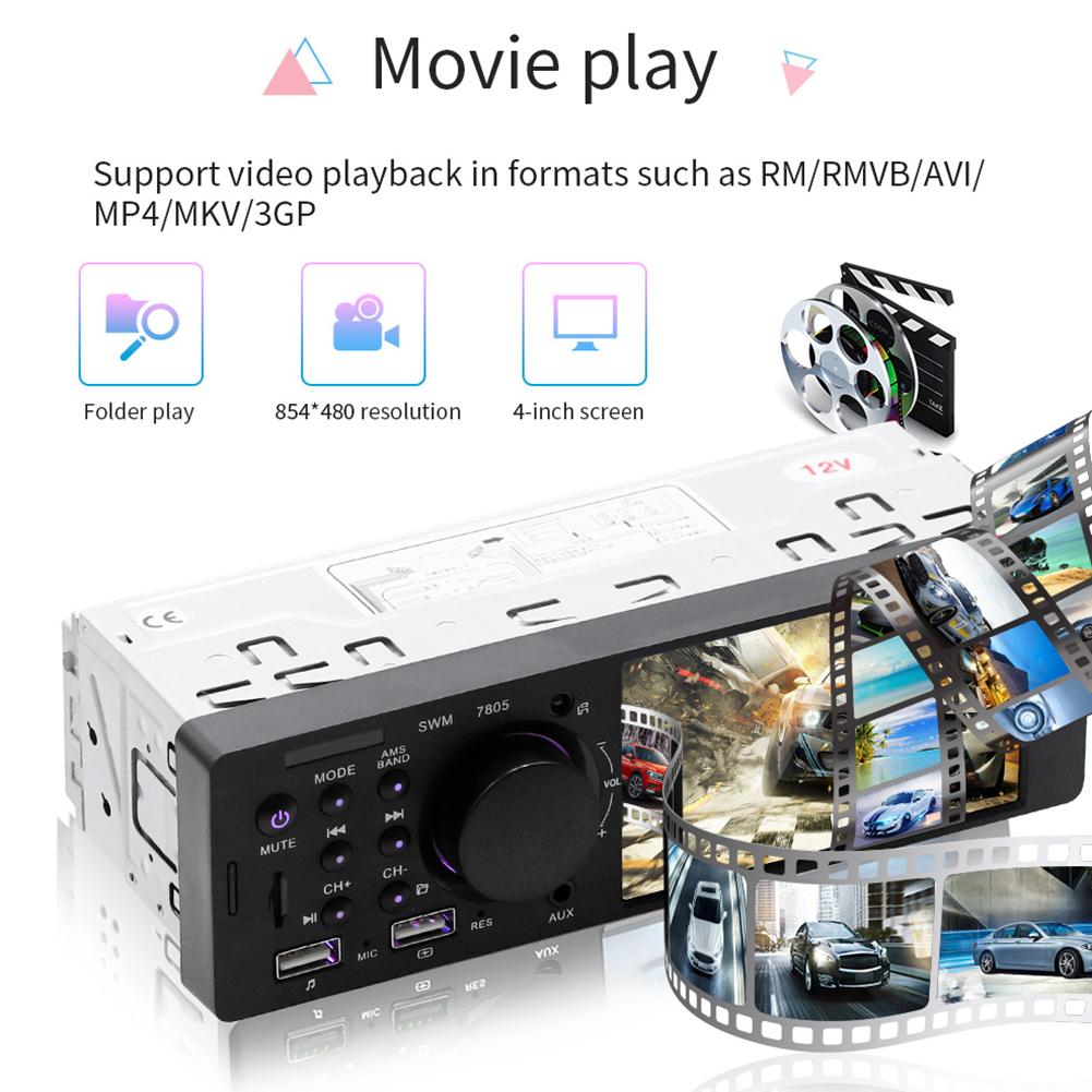 4.1 Inch TFT 1 Din Car Radio Audio Stereo FM Radio Bluetooth MP5 Multimedia Player Can Be Connected To The Rear View Camera