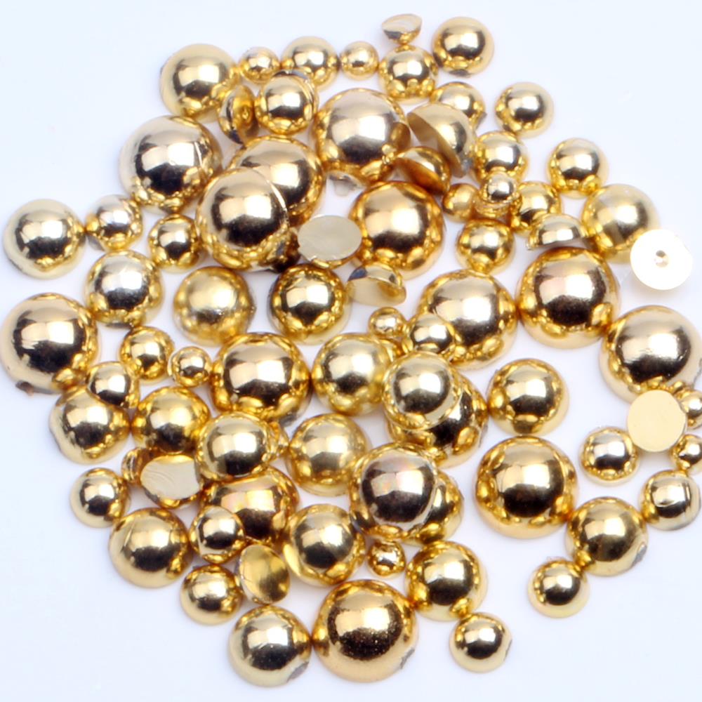 Lot de 50 perles roses en résine à dos plat pour bijoux