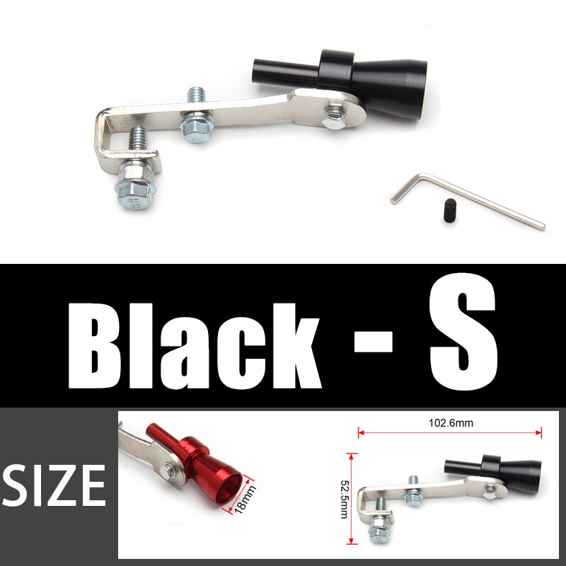 Universele Sound Simulator Auto Turbo Sound Whistle S/M/L/Xl Voertuig Refit Apparaat Uitlaatpijp Turbo geluid Fluitje Auto Turbmuffler: black S