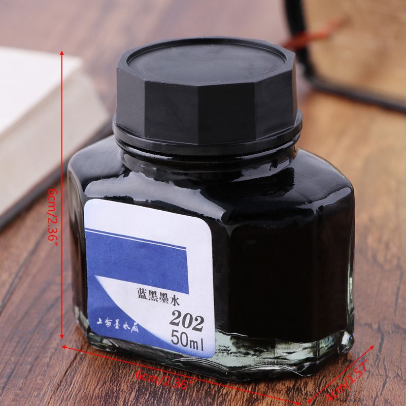 50ml Bottled Glass Smooth Writing Fountain Pen Ink Refill School Student Stationery Office Supplies