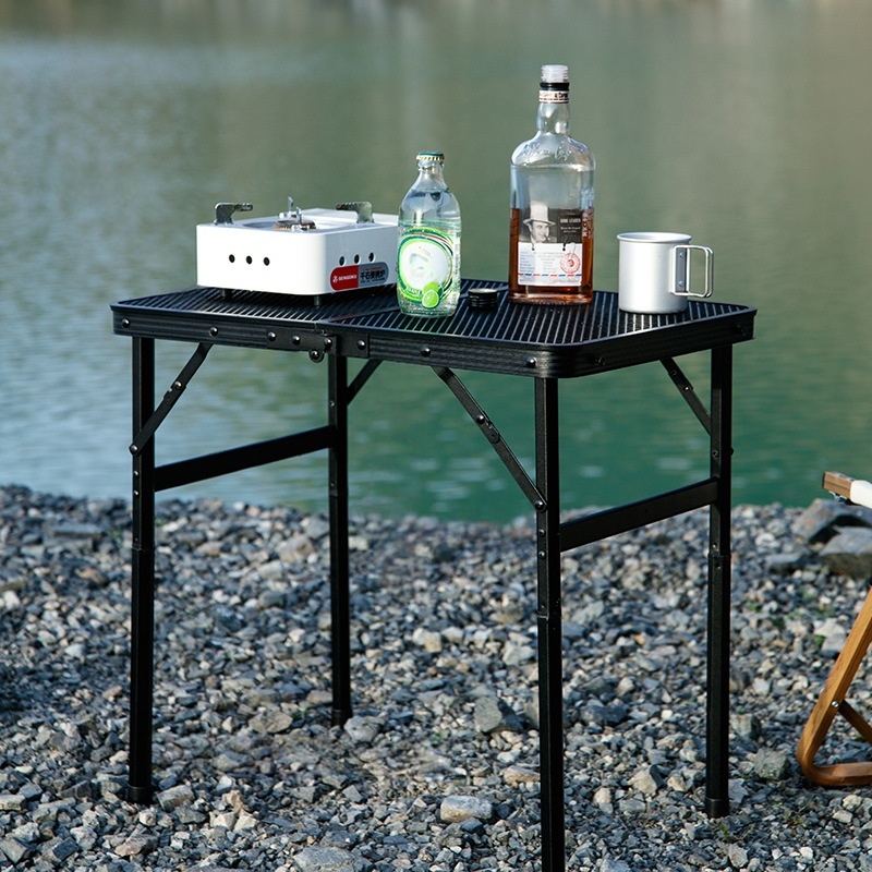 Fällbart utomhusbord, bärbart picknickbord, campingbord i aluminiumlegering, rutnätsbord, slitstarkt och starkt bärförmåga