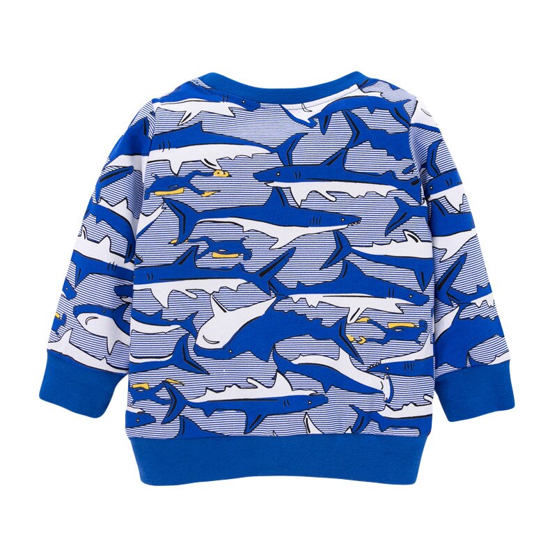 Sailroad små drenge sweatshirts bomuld børn efterårstøj til dyrehaj print børnetøj baby drenge hættetøj