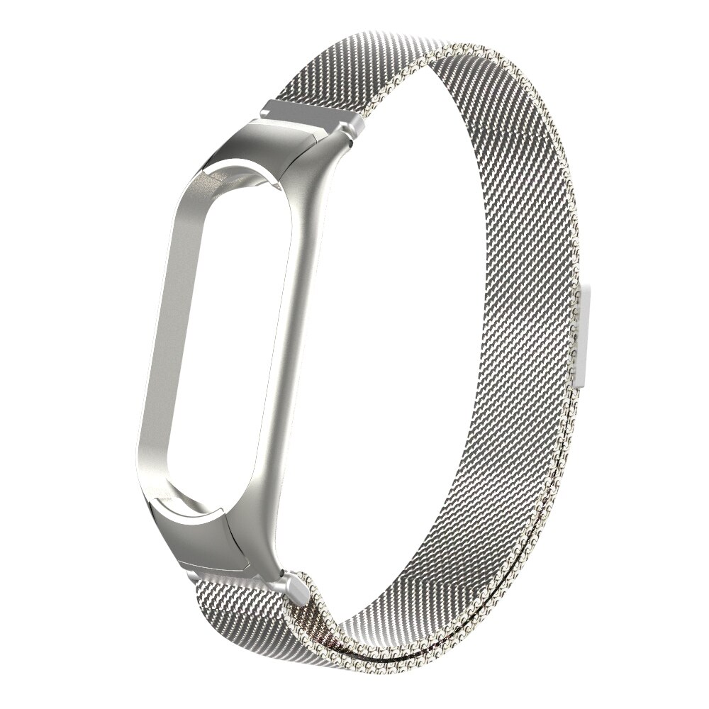 Voor Xiaomi Mi Band 5 Metalen Band Schroefloze Rvs Voor Xiaomi Mi Band 5 Nfc Armband Metalen Vervanging Band voor Mi 5: Zilver