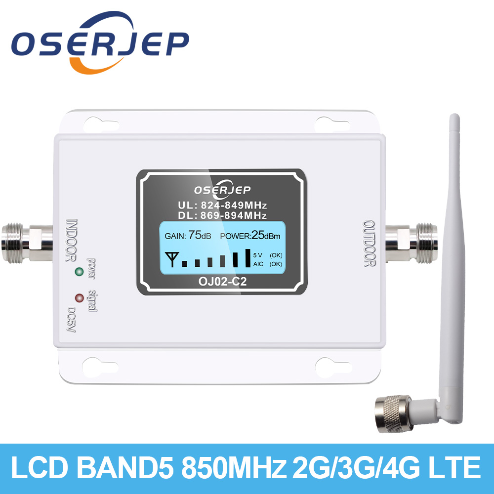 850 Mhz Repeater 70dB Repetidor CDMA 850Mhz 2G 3G Cellular Cell Phone LTE Band5 Booster , GSM Signal Amplifier + Indoor Antenna