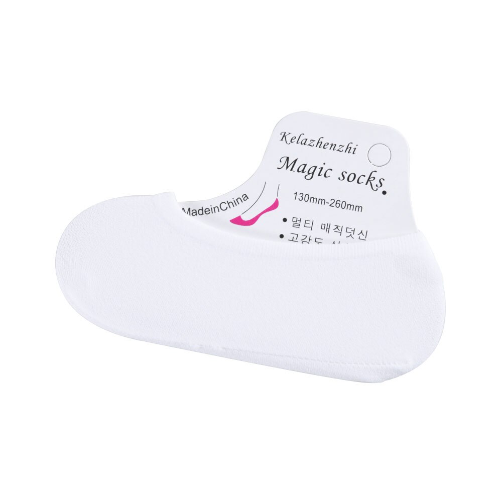Onzichtbare katoenen sokken voor dames, antislip, loafer voering, enkel, laag, vrouwelijk, onzichtbaar, kleur, voor meisjes, kousen: Wit
