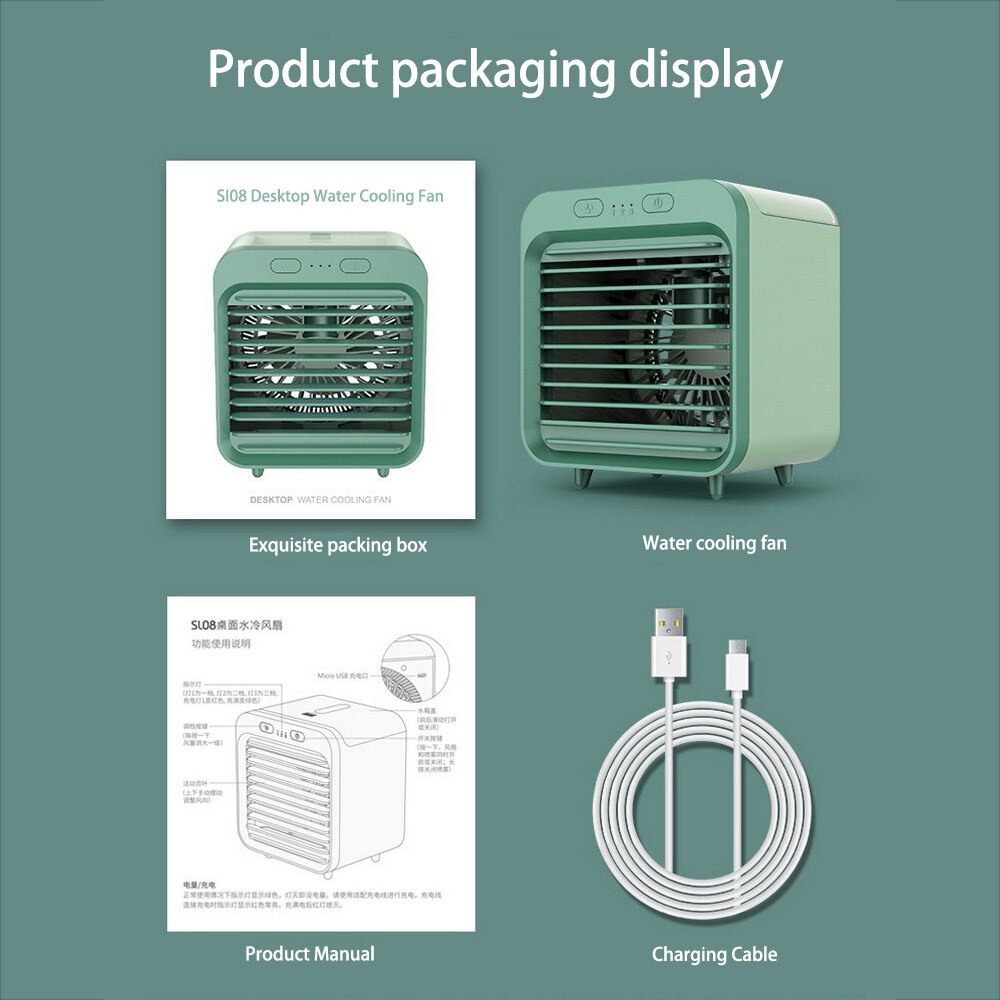 Car Air Conditioner Portable Air Cooler LED USB Cooler Fan Air Cooling Fan Personal Space Fan For Office Room Car Fan