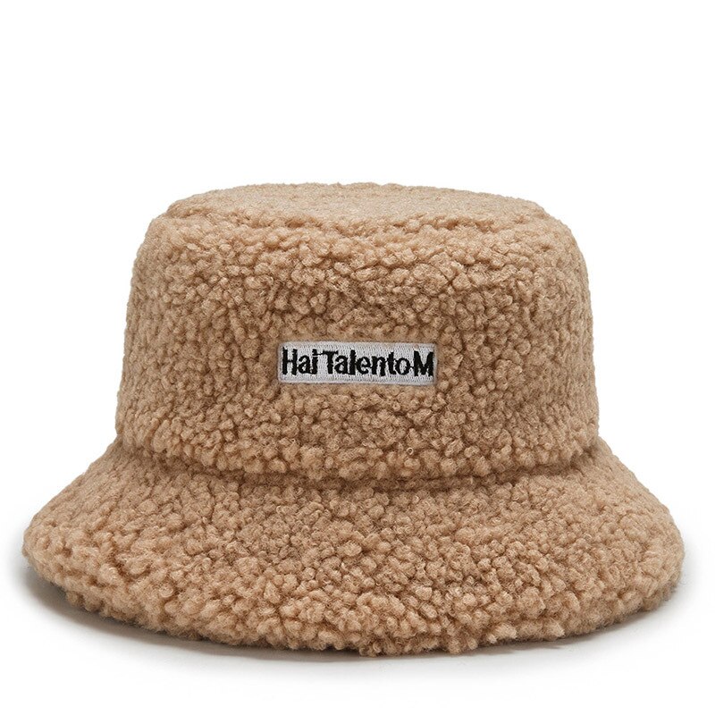 Gorro de pescador de punto de lana de cordero para hombre y mujer, gorro de pescador de lana de cordero, Unisex, a la , informal, para viaje al aire libre, tapa plana: Caqui