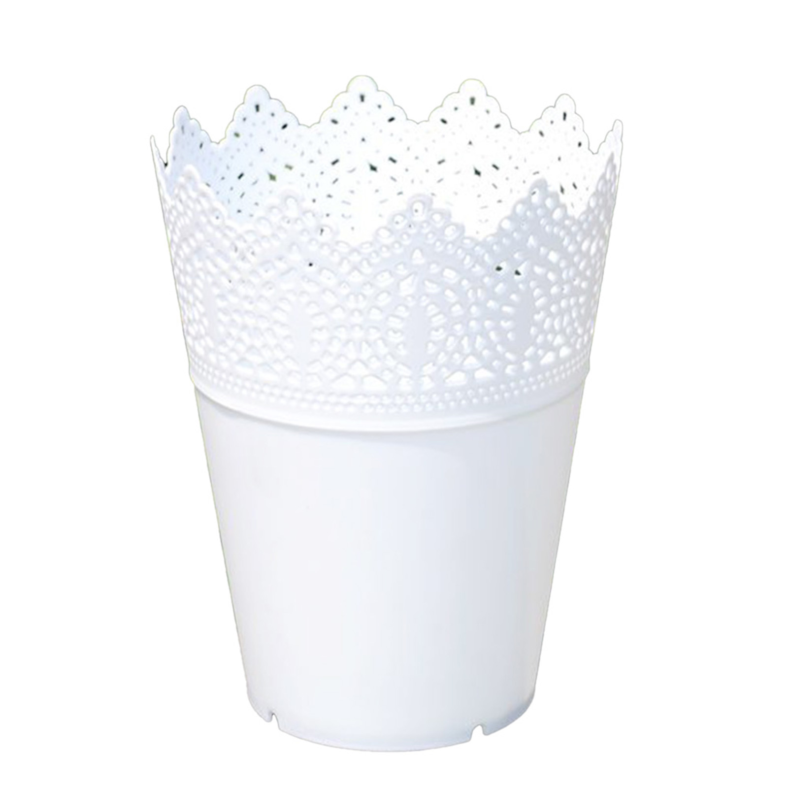 Pot de fleur en plastique creux, Pots de pépinière, Pots de démarrage de graines, porte-fleurs, couronne en dentelle, Vase de fleur percé, rangement: Rouge