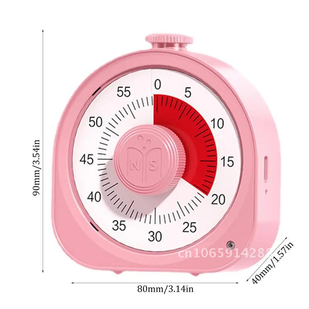 Visuel timer til børn 2 in 1 børneur 60 arbejde visuel skole studietimer nedtælling børneværktøj eller timer til hjemmet minut: Lyserød