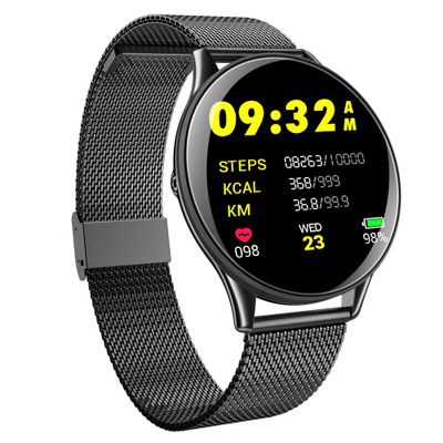 Smart Horloge Mannen Waterdicht Gehard Glas Fitness Hartslagmeter Bloeddruk Sport Mannen Vrouwen Smart Band Pk Garmin SN58: Black