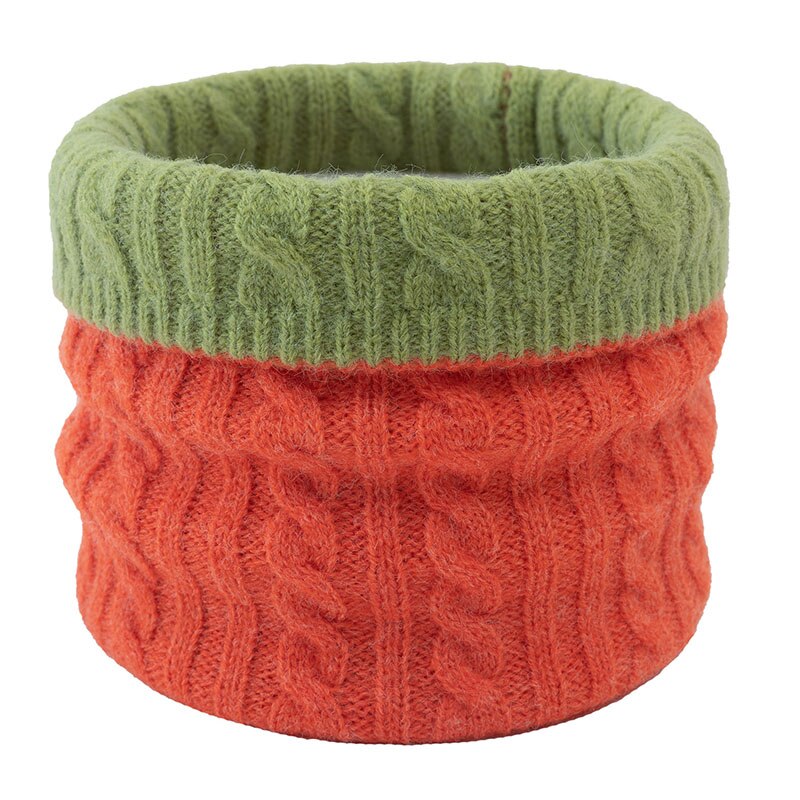 Unisex Winter Scarf Women Solid Color Warmer Ring Scarves Men Casual Outdoor Cycling Warm Neck Collars Scarf: Orange 1
