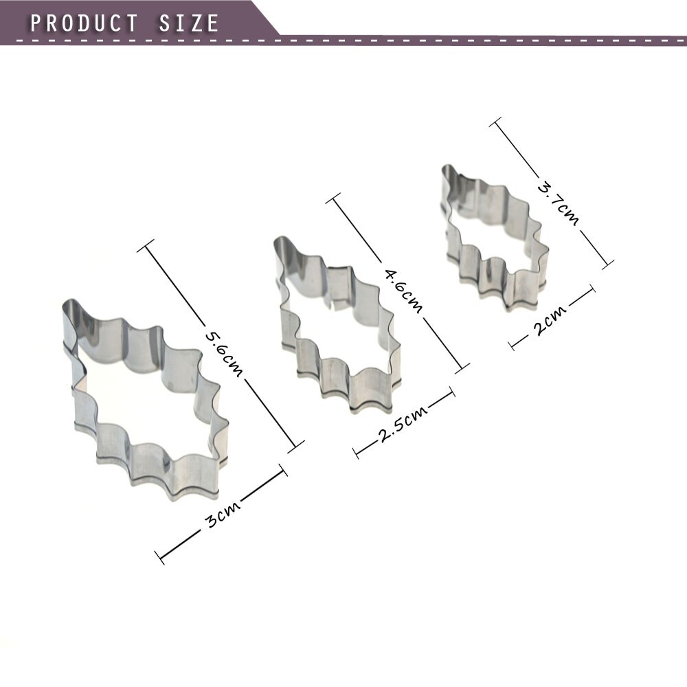 Mistletoe Christmas leaf lvyLeaf Pattern Cake Cookie Cutter Baking Mold Stainless Steel Biscuit Fondant Modeling Shape Tool