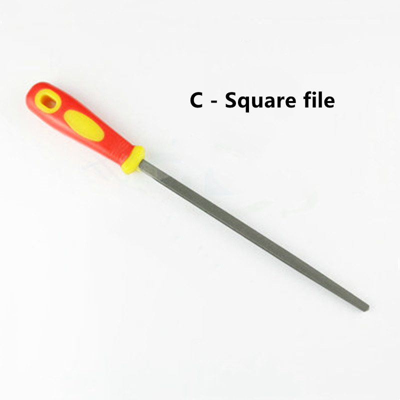 8-inch Assorted Files With Handle For Woodworking Repair Triangular File Diamond File Square File Semicircle File Hand File Tool: C