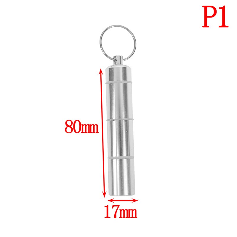 Aluminum Pill Case 2 Sizes Silver Pill Box Capsule Shape Keychain Outdoor Pocket Pill Holder Container Medicine Box