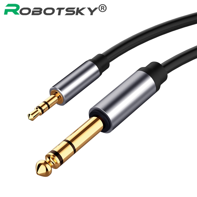 Robotsky Jack 3.5 Audio Kabel 6.5mm Male naar 3.5 Male Audio Adapter voor Auto Hoofdtelefoon Xiaomi redmi Verlengkabel 3.5 Converter