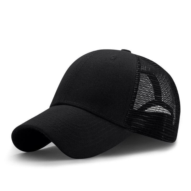 Frauen Baseball Kappe Frauen Hysterese Hut Sommer Messy Bun Mesh Hüte Casual Unisex Einstellbare Baseball Caps Weibliche: Black