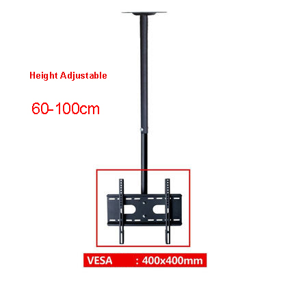 360 Degree 60-2000mm Height Adjustable 37"-50" Ceiling TV Mount Bracket LED LCD Monitor Holder Max. VESA 400X400mm Load 25kgs: Height 1000mm