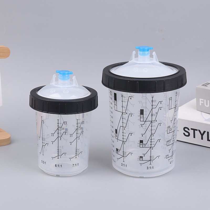 CA 1Pc Verf Spray Cup 180/350/800 ml Plastic Verf Mengbeker Wegwerp Verf Cup Spray Pot Type Quick Cup