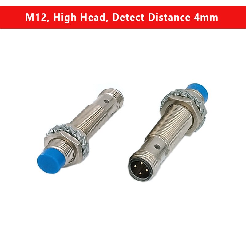 M12 Plug-in Proximity Sensor Metal Inductive Approach Switch With Air Plug Detect Distance 2mm 4mm PNP/NPN NO NC 4 Cores: Distance 4mm / DC Two Wire / NC