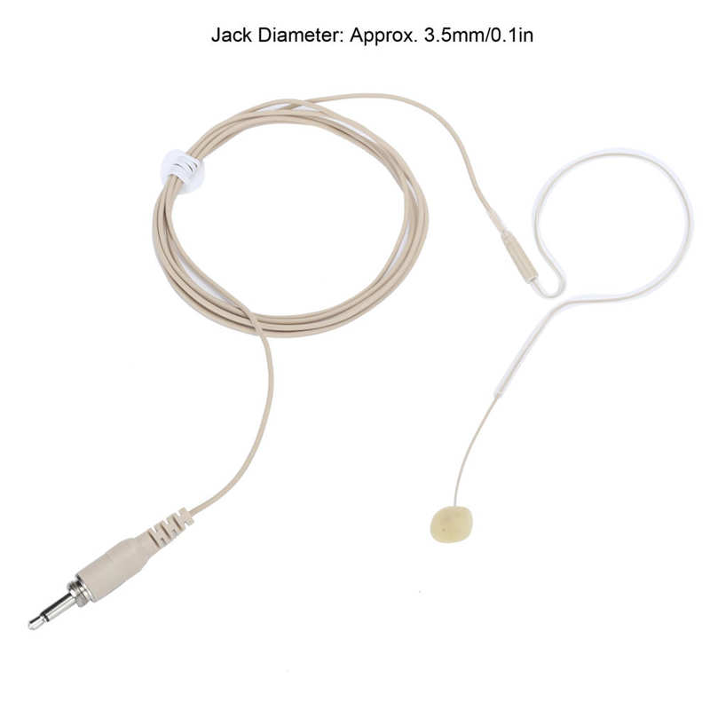 Thin Metal Frame Cream Ergonomic Single Ear Omni-Directional Headset Microphone Single Earhook Microphone Well Fit for Musicians
