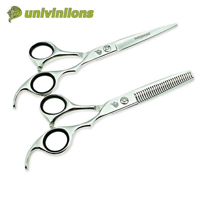 univinlions 6 inch micro serrated hairdressing scissors hairdresser small teeth hair scissors haircut shears: set poly bag