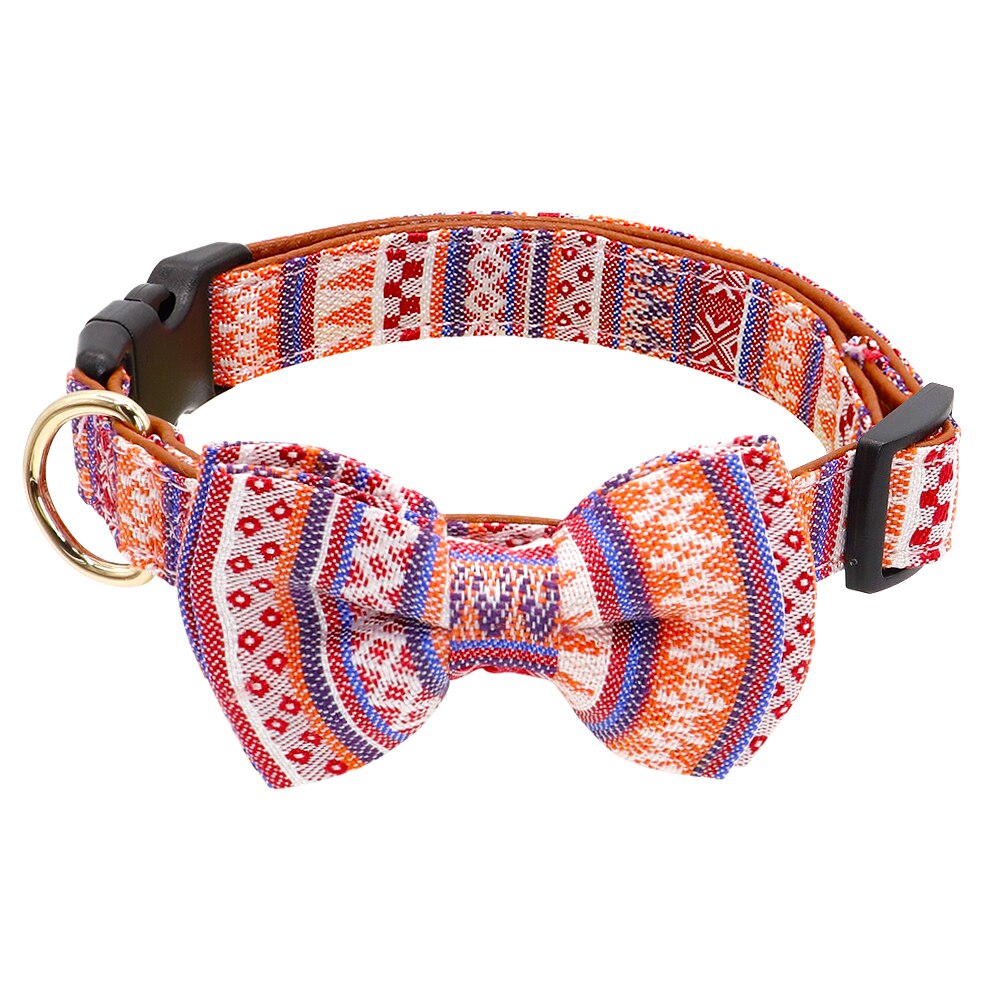 Sløjfe halsbånd til små hunde søde hvalpe halsbånd til chihuahua små hunde print butterfly halsbånd til små mellemstore hunde pitbull: Lyserød / S