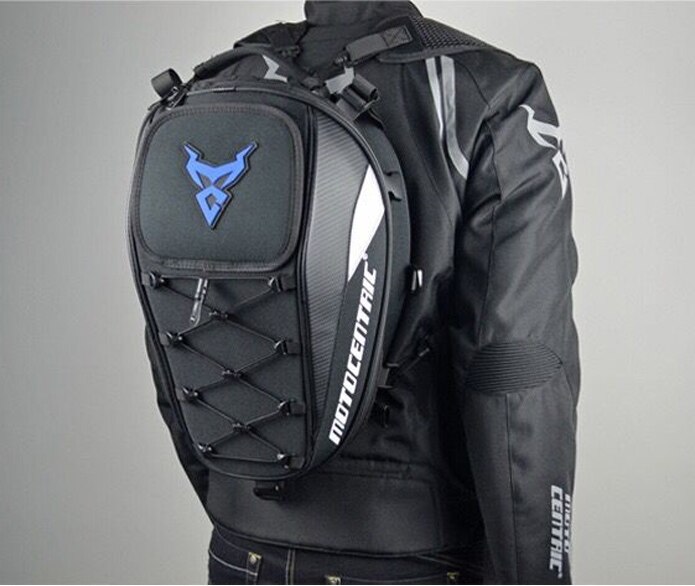 Bolsa trasera para motocicleta, mochila multifuncional duradera para asiento trasero de motocicleta, de alta capacidad, nueva: Blue