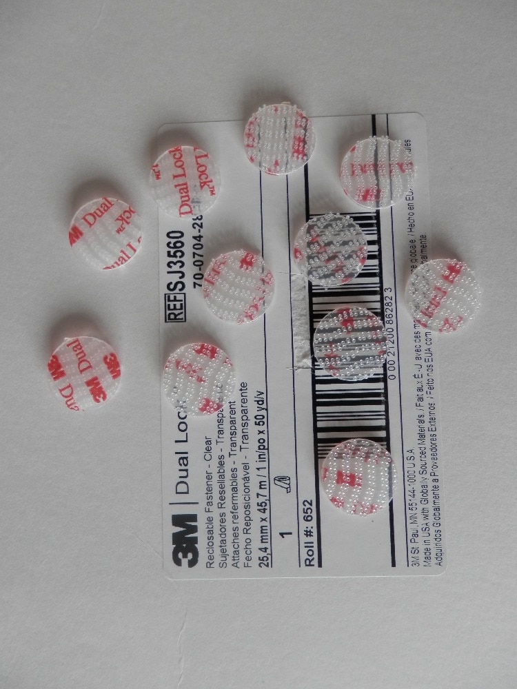 15mm circle die cut 3M Dual Lock SJ3560 Clear Reclosable Fastener adhesive tape, Type 250, 30pcs/lot