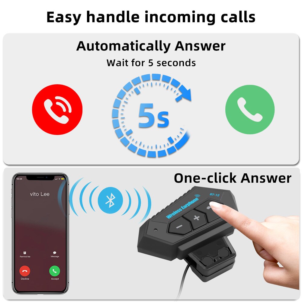 Helm Headset kabellos-Hände-kostenlos Telefon Bausatz Motorrad Headset Motorrad Bluetooth 4,2 Helm Gegensprechanlage Sprech Musik Spieler