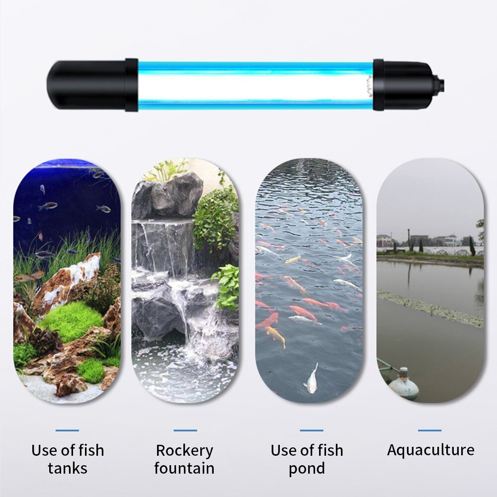 110/220V Submersible UV Sterilizer Lamp Light Ultraviolet Filter Waterproof Water Cleaner For Aquarium Pond Coral Fish Tank