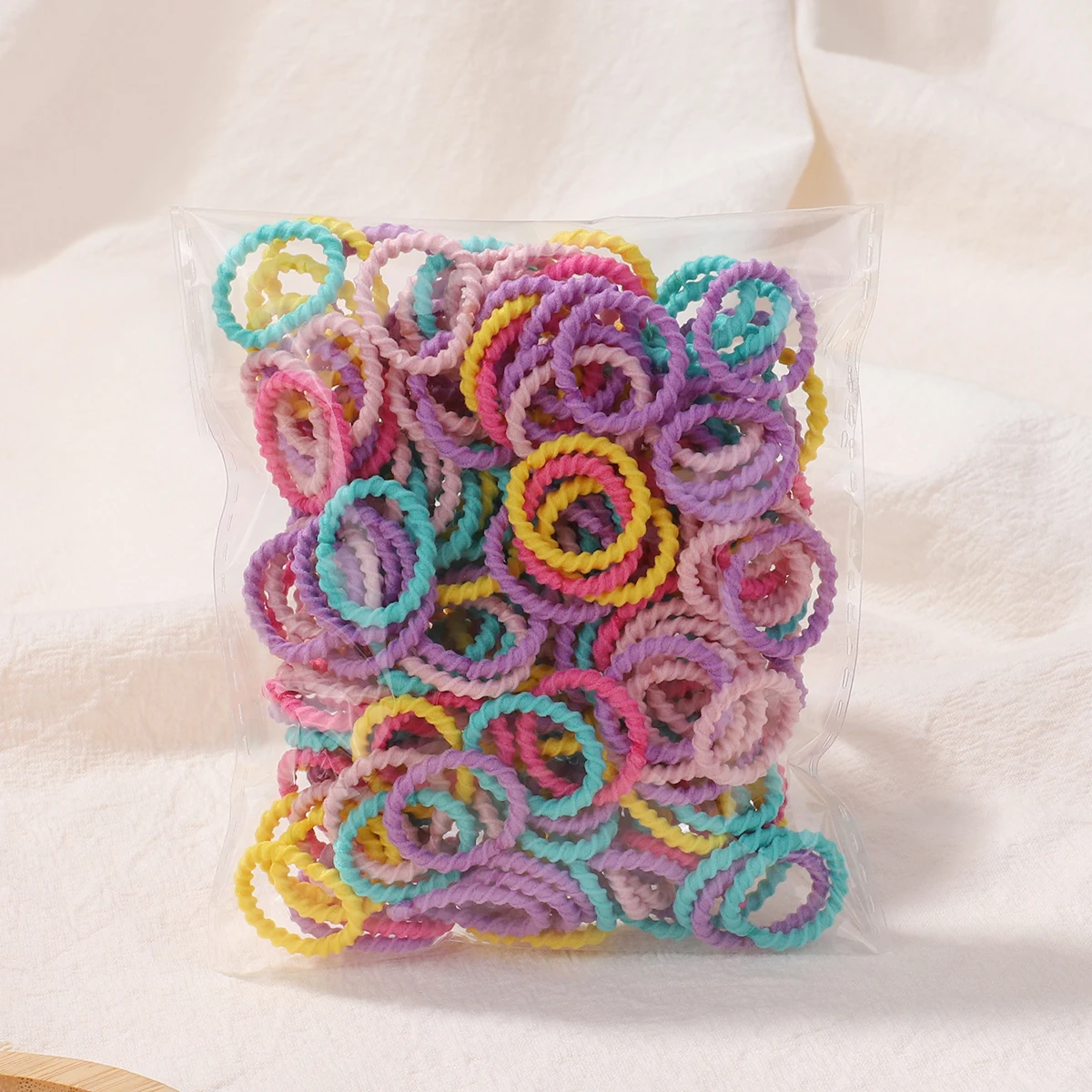 100/200Pcs Women Girls Colorful Nylon Elastic Hair Bands Ponytail Hold Small Hair Tie Rubber Bands Scrunchie Hair Accessories: XXS / SKY BLUE