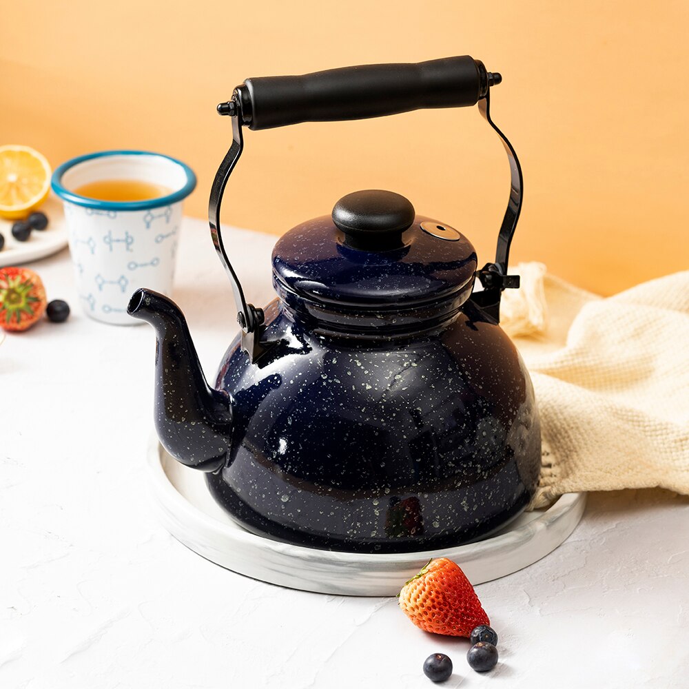 Enamel Tea Kettle 2 Liter Whistling Kettle Star... – Grandado