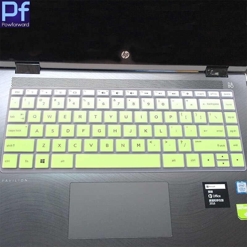 Laptop Keyboard Cover for HP Envy 13 & Spectre x360 13.3 Inch - Silicone Protector: Fade Green