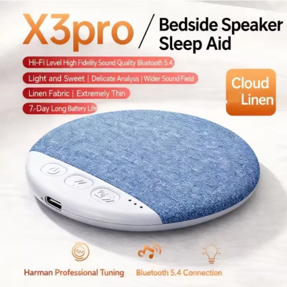Bone Conduction Under Pillow Speaker: Wireless Bluetooth Sleep Soundbar, Timer Auto-Off, Tinnitus Masking White Noise Box