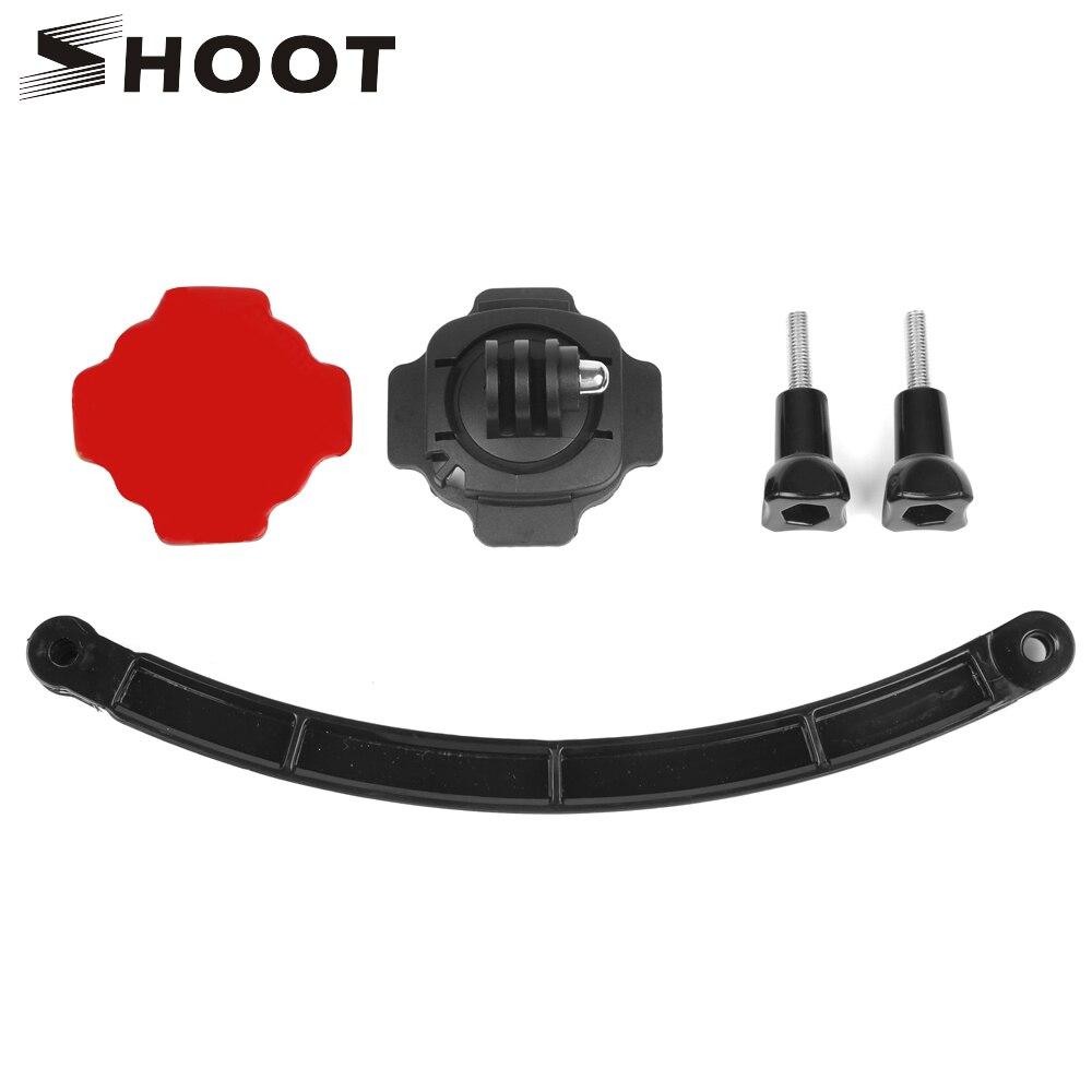 SHOOT Motorfiets Fietshelm Extension Arm Kit 360 Rotatie Mount Base voor GoPro Hero 7 6 5 Yi 4k sjcam Actie Camera Accessoire