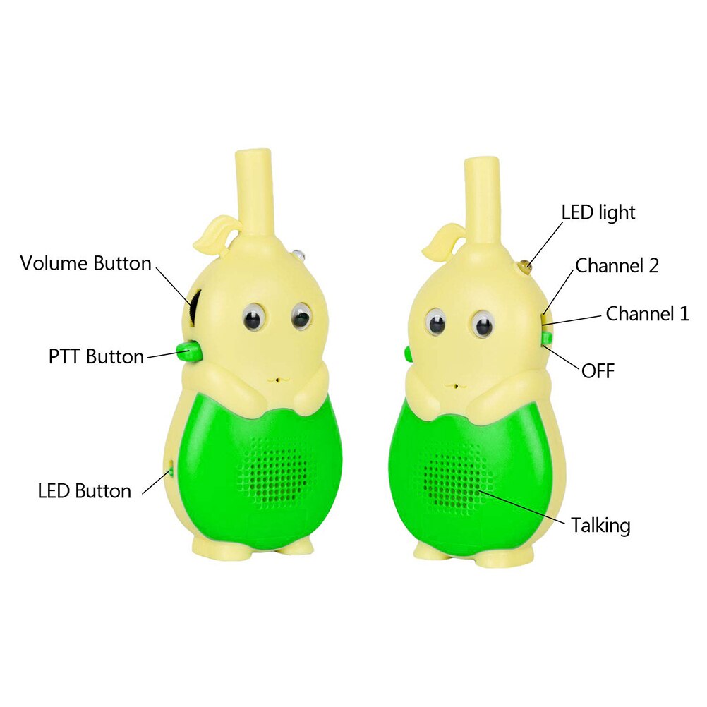 2 st/set barn walkie talkie barn tecknade mini leksaker för barn barn presentbärbara tvåvägs transceiver lanyards för utomhusbruk