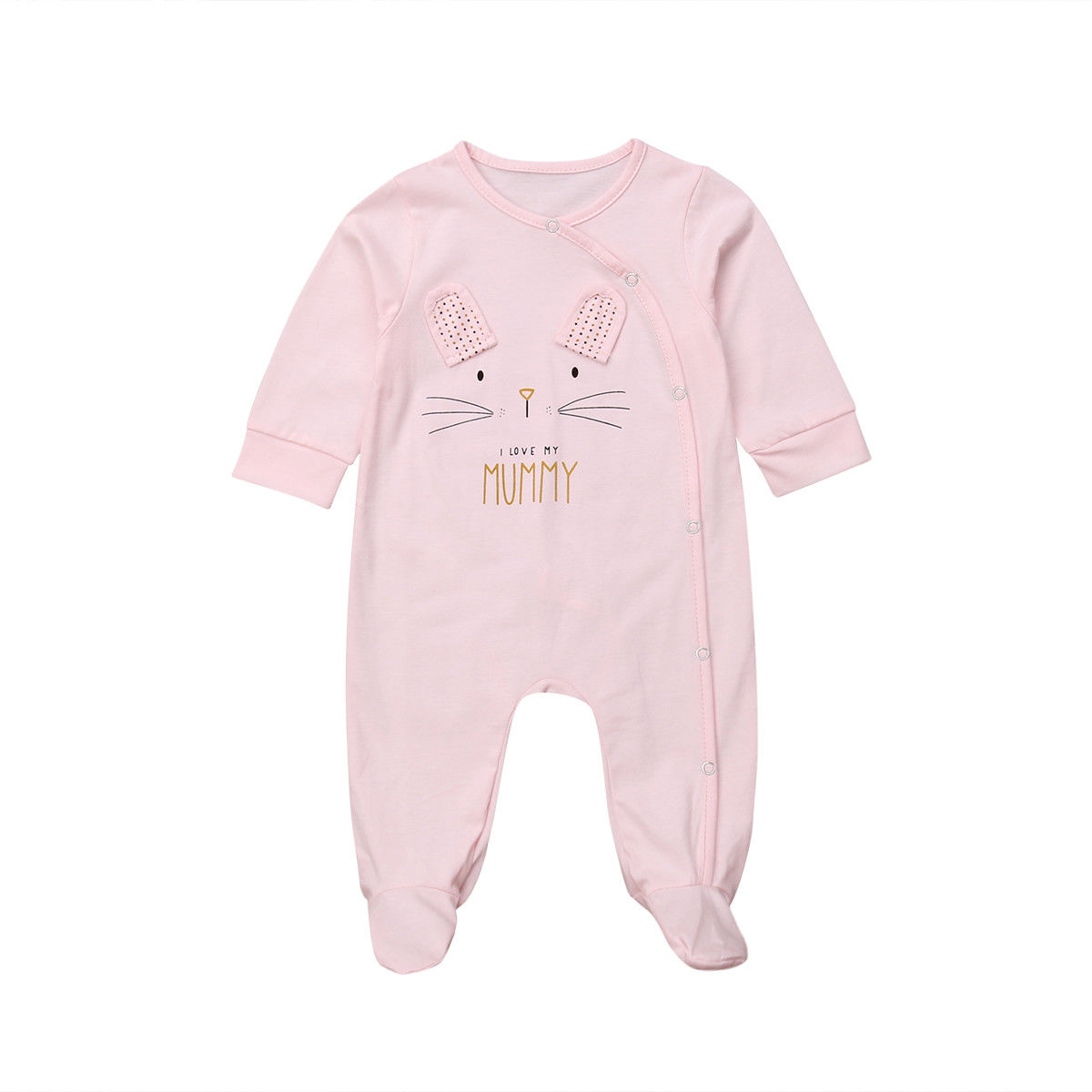 Brand Baby Meisje Jongens Papa Mama Babygrow Boxpakjes Pyjama Romper Bodysuit Leuke Warme Baby Kleding: Roze / 3M