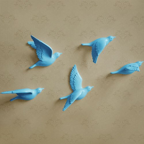 3D Bird Wall Decoration European Style Wall Hanging Wall Sticker Living Room Background Wall Home Decoration Accessories: Blue
