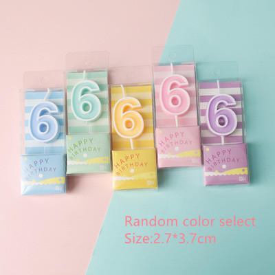 Wedding Multiple Colour Numbers 0-9 Birthday Candles Cake Topper Insert Birthday Party Dessert Table Candle Ornaments: 6