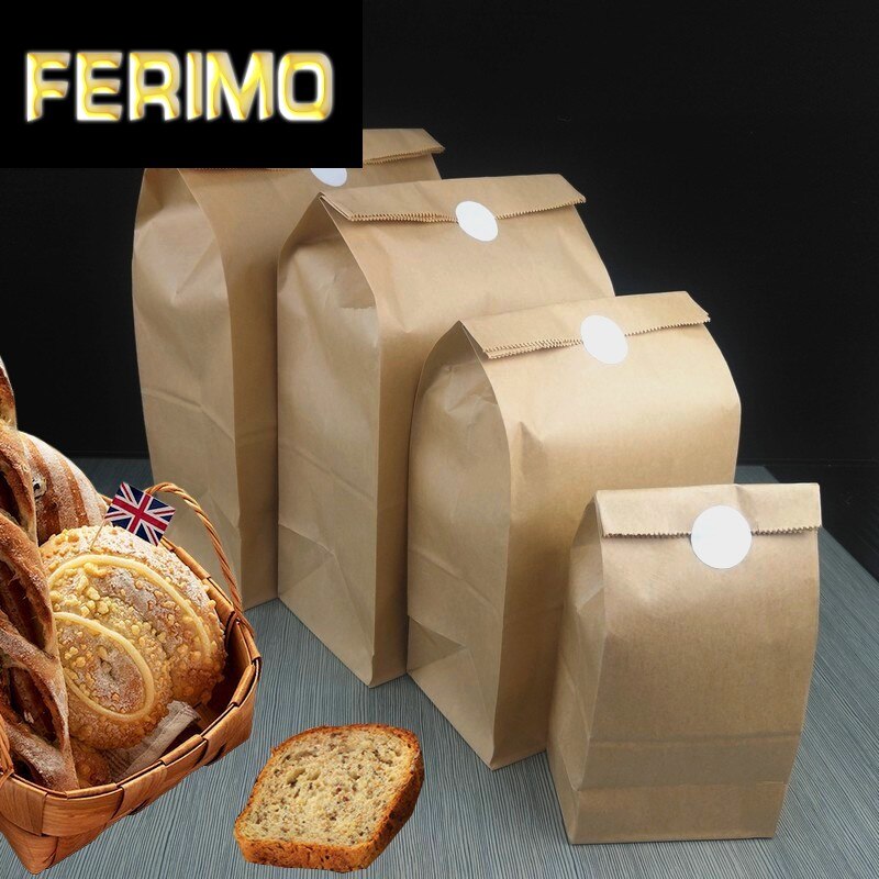 Kraft Papier Taschen 50 teile/los Stand hoch recyceln taschen Art Party Geburtstag Lebensmittel Papier Kraft Dichtung Verpackung Behandeln Tasche liefert