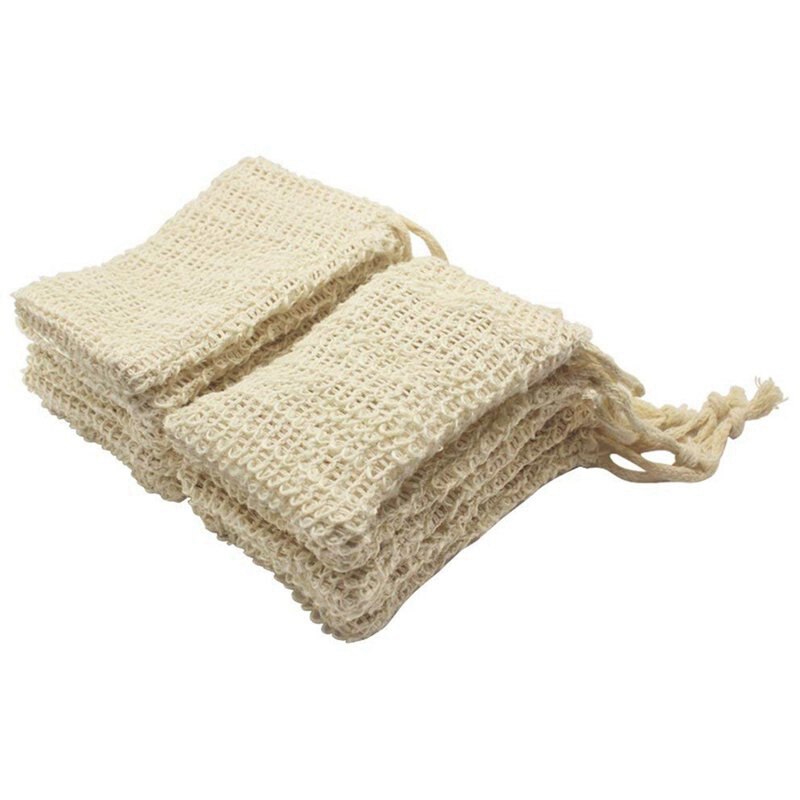 Dusjbad sisal såpepose naturlig sisal såpepose eksfolierende såpespareposeholder 50 stk