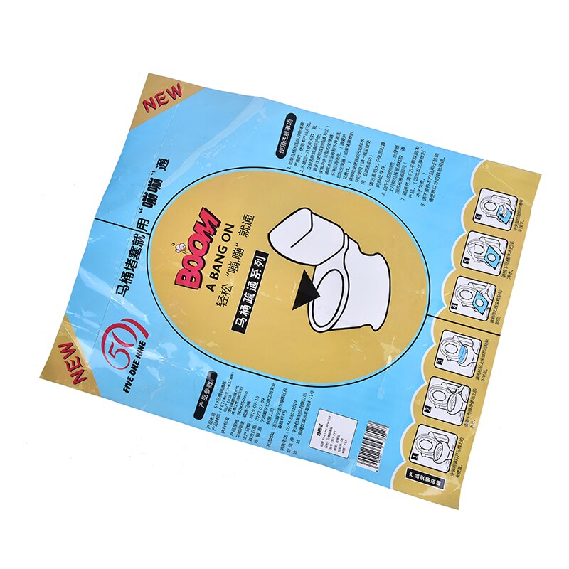 Plongeur de toilette Simple et bon marché | 1 pièces, principe de pression, toilettes avec opération en feuille transparente Super pression, brosse de toilette Simple et bon marché