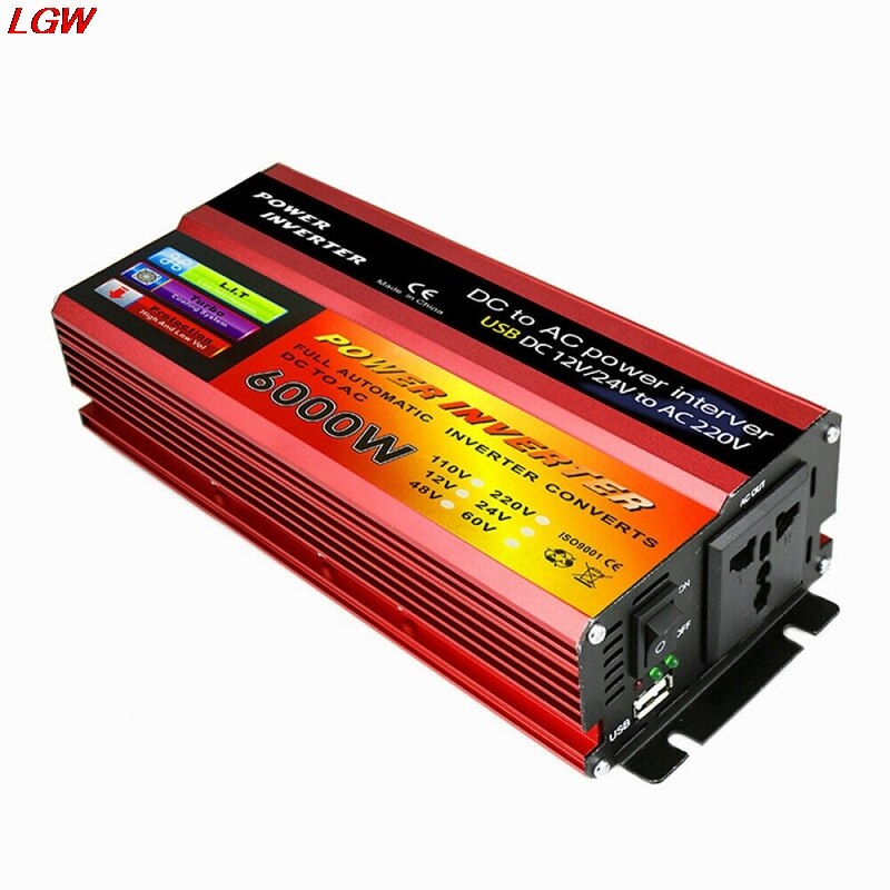 3000W-6000W peak power solar inverter DC12V/24V to AC110V AC converter car power inverter portable automatic power saving