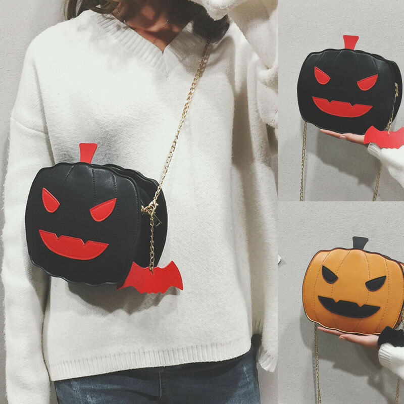 Divertido bolso de mano para chica con forma de calabaza de Halloween, bandolera mensajero con único y bonito, Cartera horizontal informal